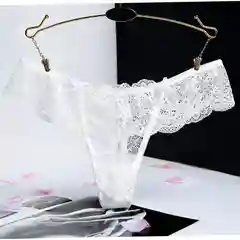 Белый женские кружевные трусы стринги