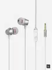Белый наушники с микрофоном Hoco M51, металлический корпус, 3.5 mm Jack