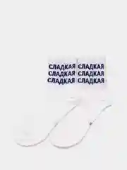 Белый носки женские с принтом, 5 штук