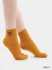 Желтый носки средней длины с мишками, 5 цветов
