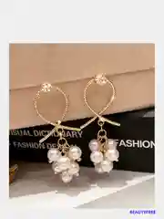 Серый меланж серьги дизайнерские