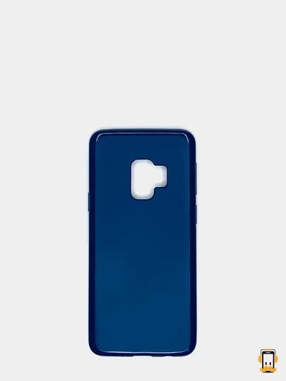 Синий samsung Galaxy S9, Самсунг Галакси С9, чехол силиконовый с глянцевым ободком