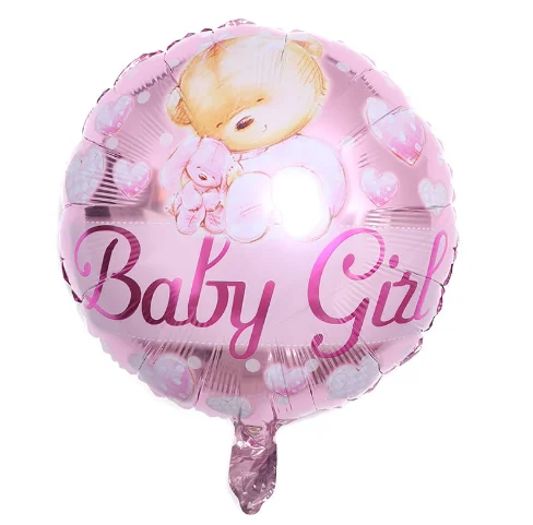 Розовый фольгированный шар Baby girl / Baby boy
