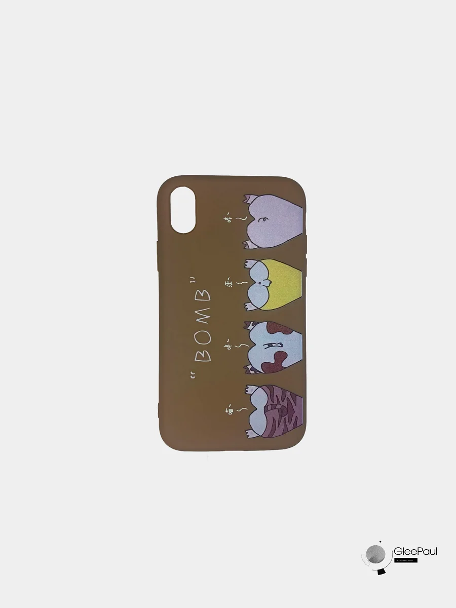 Бежевый меланж чехол с рисунком для iPhone 6 / 6S / 7 / 7S / 7 Plus / X / Xs / Xr / Xs Max