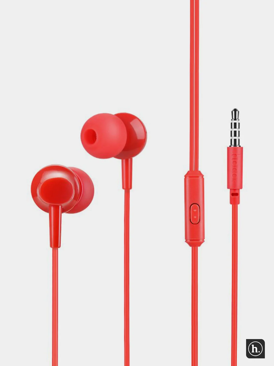 Красный наушники с микрофоном HOCO M14 3.5mm Jack