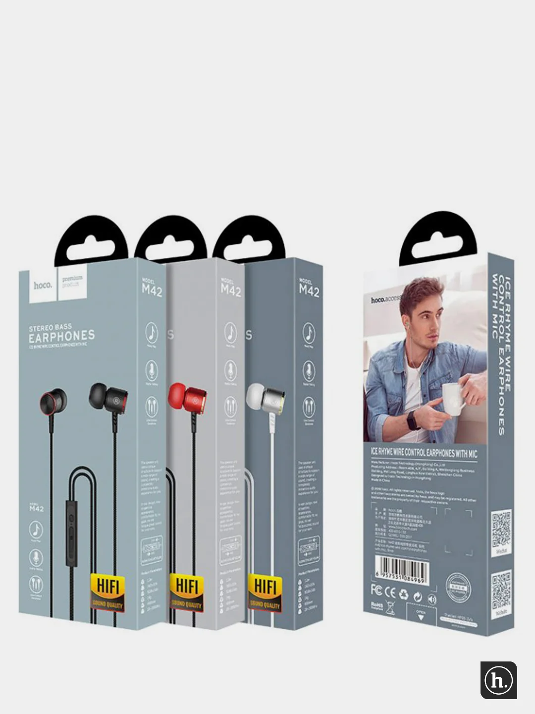 Черный наушники с микрофоном HOCO M42 3.5 mm Jack