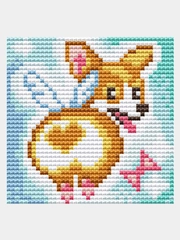 Алмазная мозаика "Корги", 10 х 10