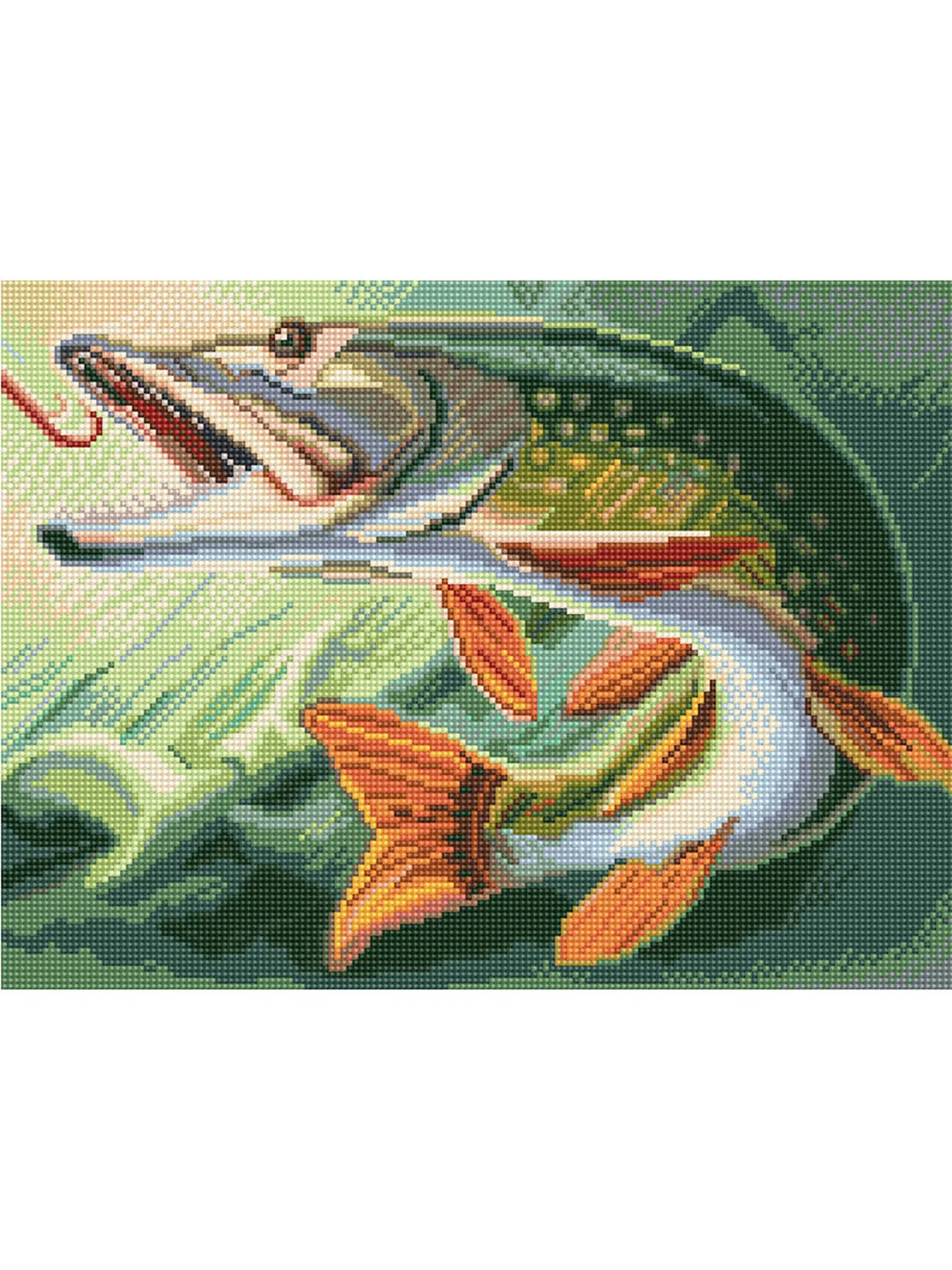 Алмазная мозаика "Щука", 30 х 40