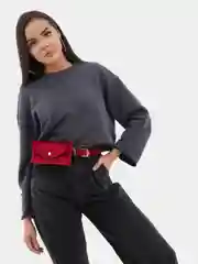 Сумка женская поясная однотонная, сумка на пояс, клатч