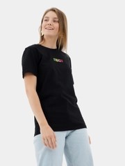 Футболка Seletstore, с татарским принтом вышивкой "Песи", черная, унисекс, хлопок