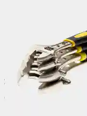 Ключ разводной сантехнический с переставной губкой двухком-ая ручка, 4 размера