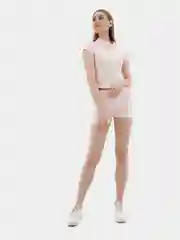 Розовый летний костюм с шортами