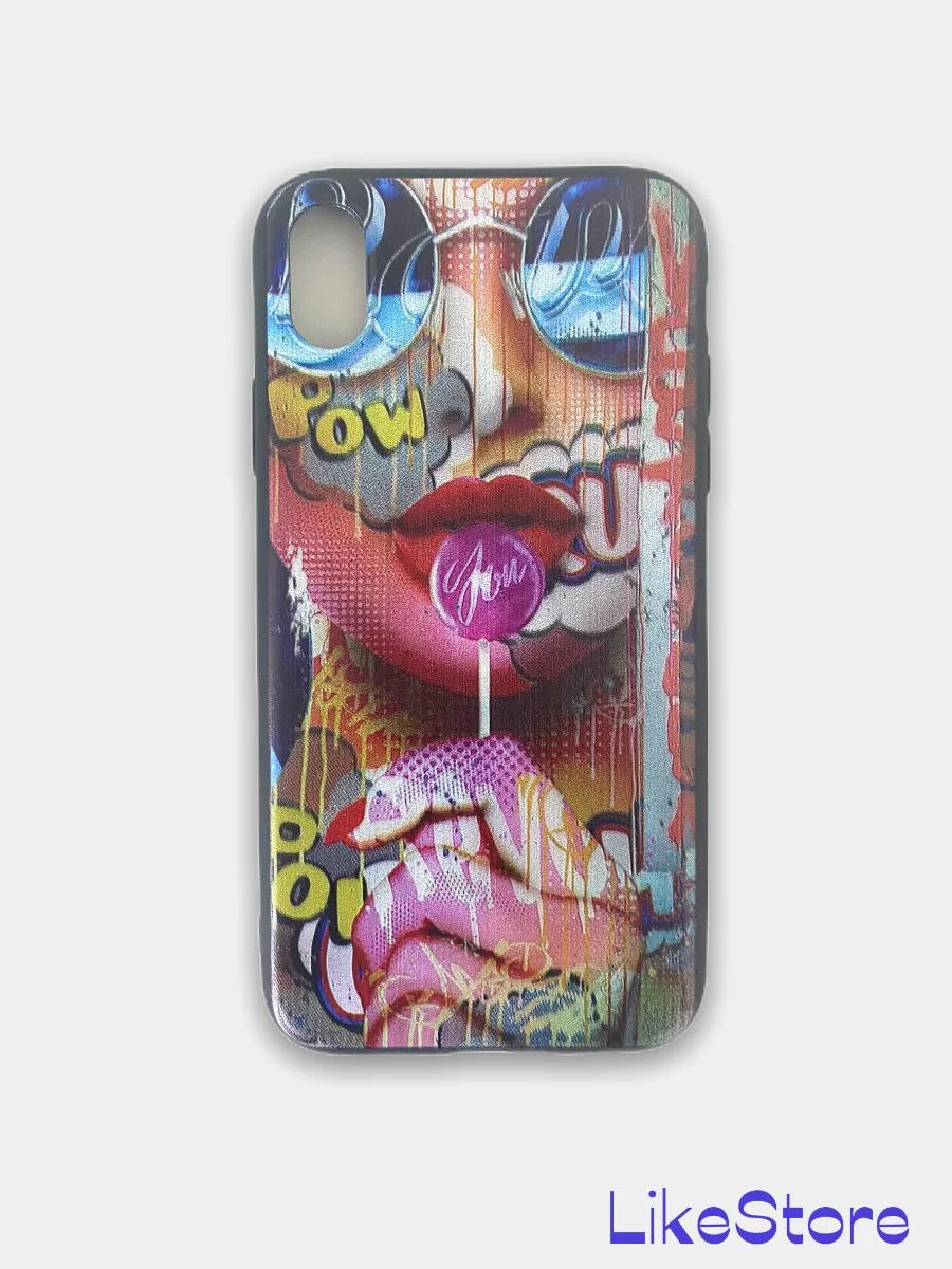 Угольный чехол для iPhone XR, с принтом