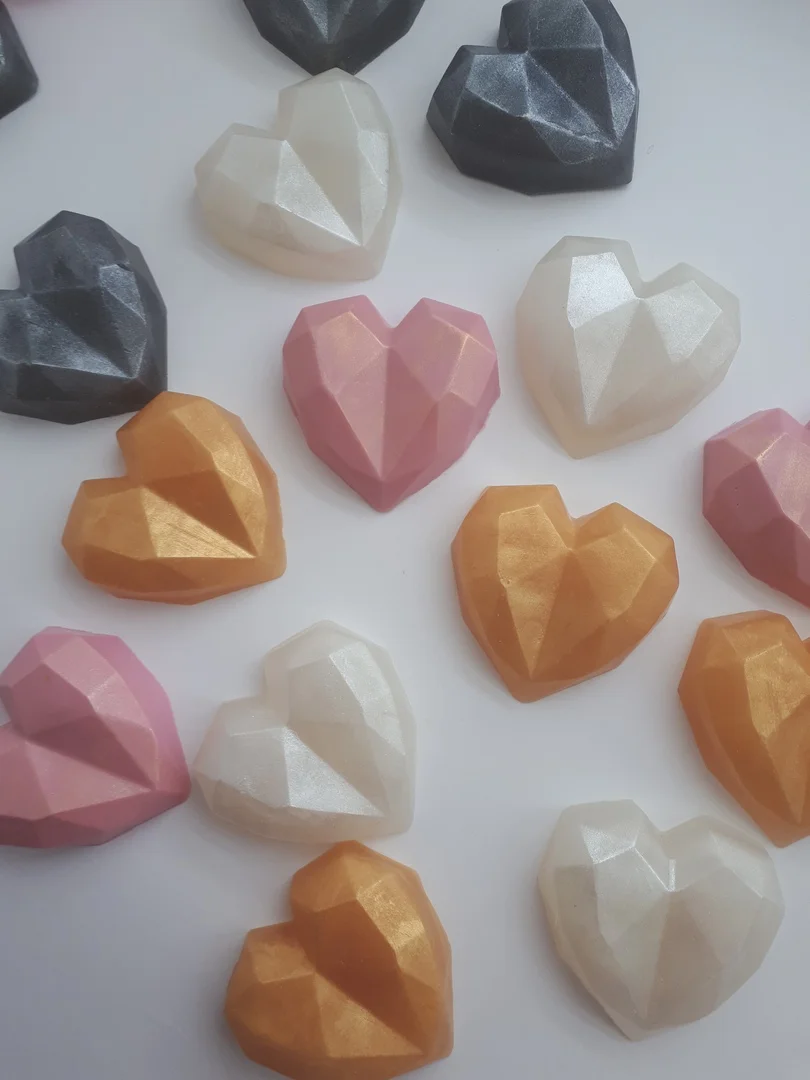 Серебряный мыло Геометрическое сердце, ручная работа