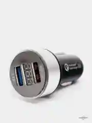Серебряный автомобильное зарядное устройство, 2 USB, QC 3.0, быстрая зарядка, 2,4 А