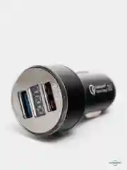 Черный автомобильное зарядное устройство, 2 USB, QC 3.0, быстрая зарядка, 2,4 А