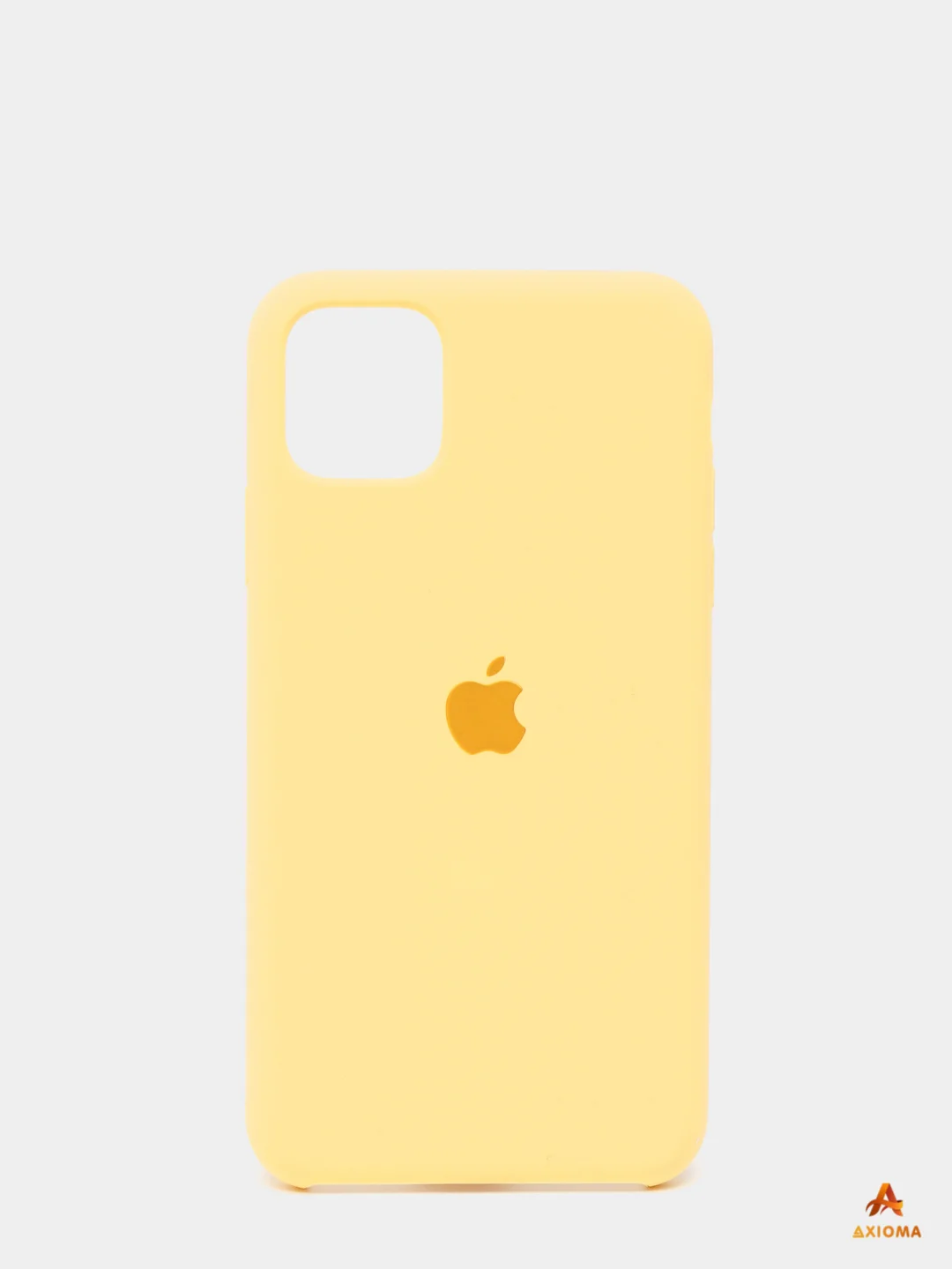Желтый чехол Silicon Case для iPhone 11 Pro, силиконовый, с логотипом