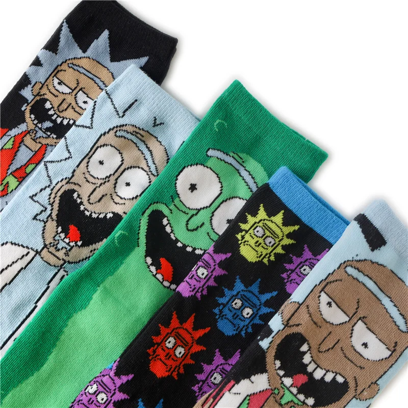 Серый меланж носки Rick and Morty, унисекс, 5 видов