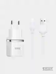 Белый сетевое зарядное устройство Hoco C12 Plus, кабель iPhone Lightning