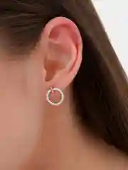 Серьги кольца с цирконом Evlaliya