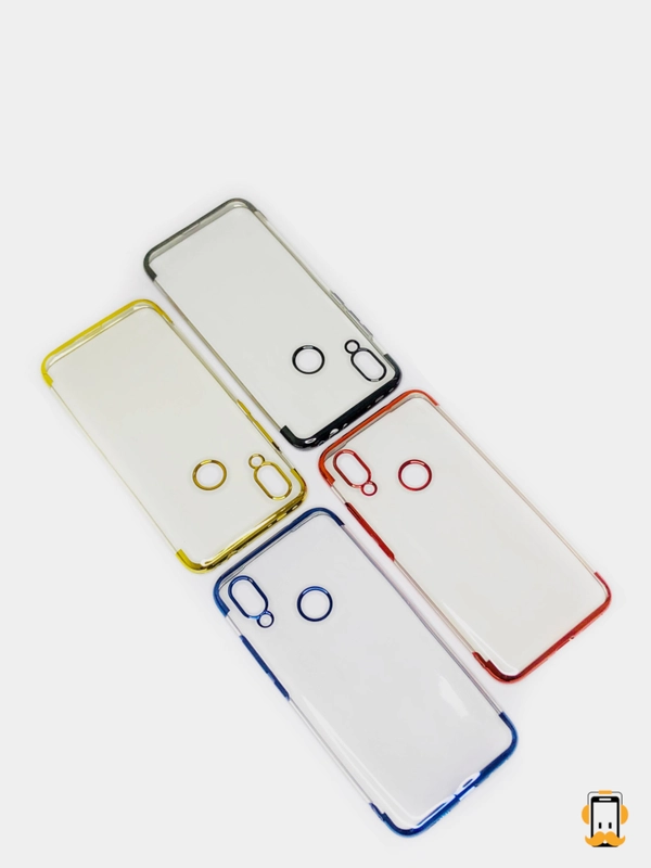 Xiaomi Redmi 7, Сяоми Редми 7 чехол прозрачный силиконовый с глянцевой рамкой
