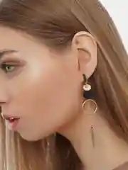 Длинные серьги цепочки с круглыми подвесками