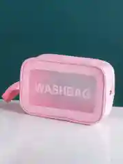 Розовый косметичка дорожная Washbag, водонепроницаемая, прозрачная, сумка для душа и бассейна