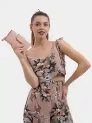 Черный женский кошелек "Кошачьи ушки" с кисточкой