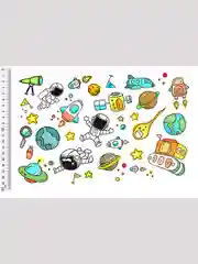 Фетр с рисунком "Космос"