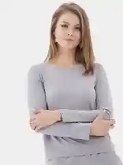 Серый лонгслив женский, с длинным рукавом