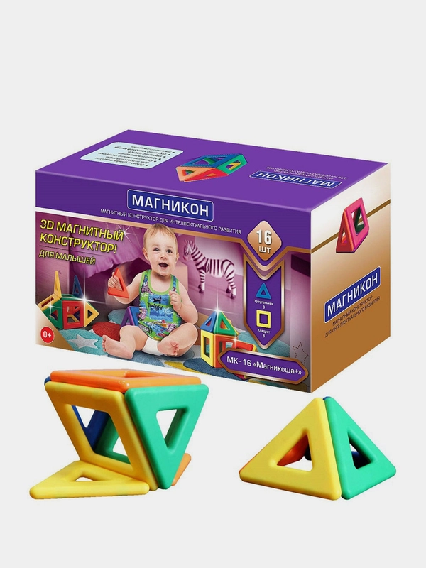 Магнитный конструктор МАГНИКОН "Магникоша" , 16 деталей, МК-16