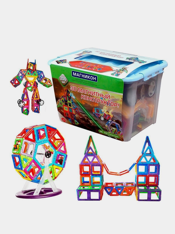 Магнитный конструктор МАГНИКОН " Галактика", 200 деталей, МК-200