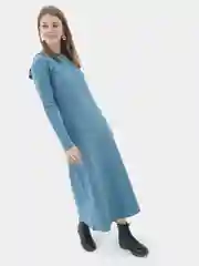 Небесно-голубой женское платье с капюшоном