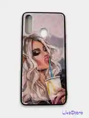 Серый меланж чехол на Samsung A20S, из стекла