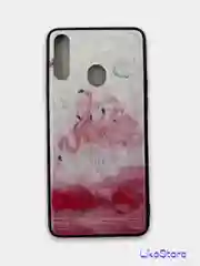 Серебряный чехол на Samsung A20S, из стекла