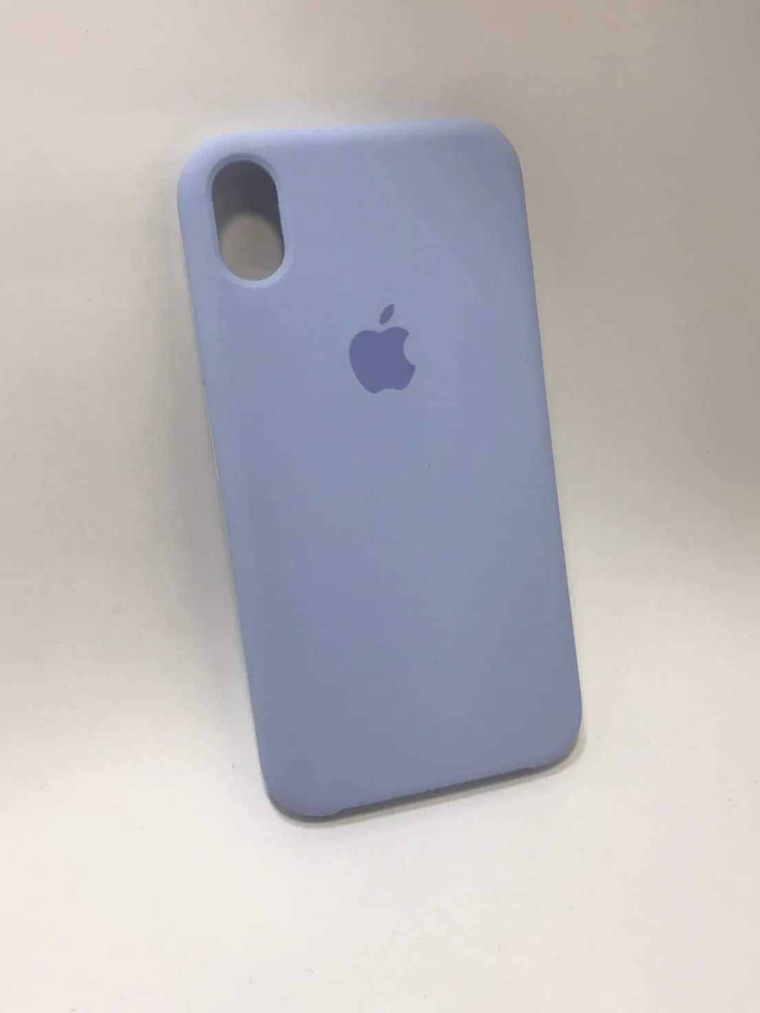 Небесно-голубой защитный силиконовый чехол для iPhone XR с яблоком