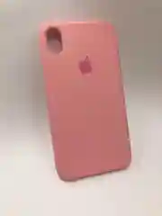 Коралловый защитный силиконовый чехол для iPhone XR с яблоком