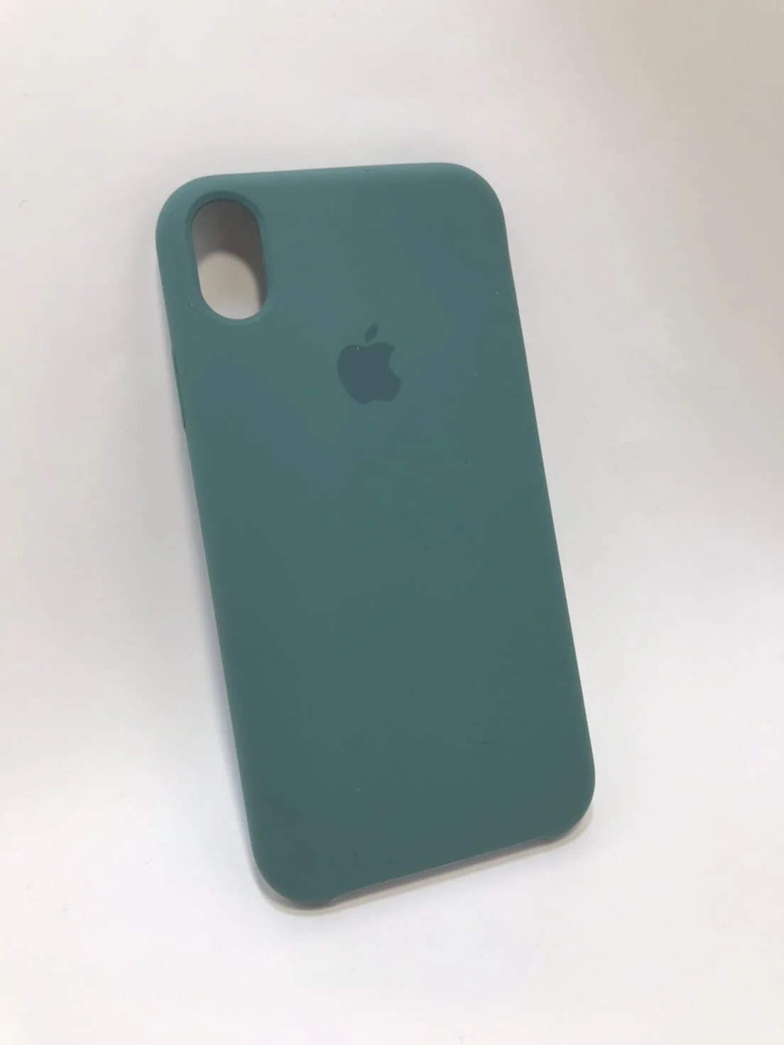 Мятный защитный силиконовый чехол для iPhone XR с яблоком