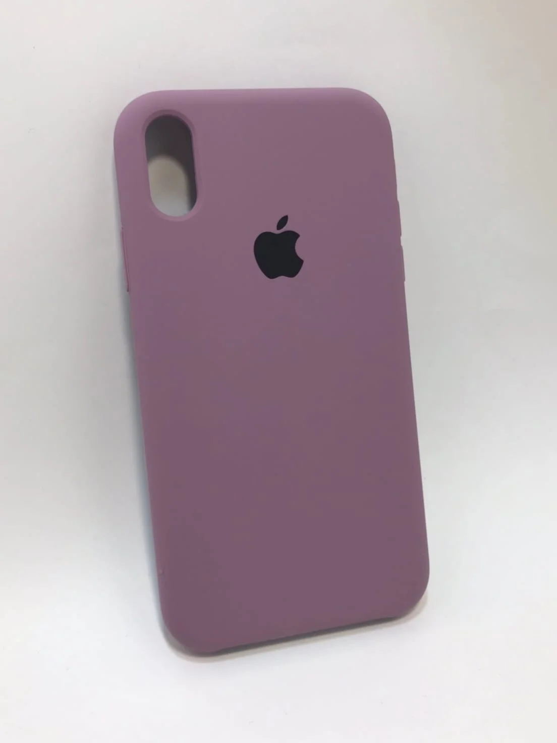 Лавандовый защитный силиконовый чехол для iPhone XR с яблоком