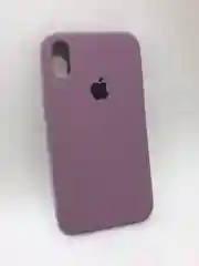 Лавандовый защитный силиконовый чехол для iPhone XR с яблоком