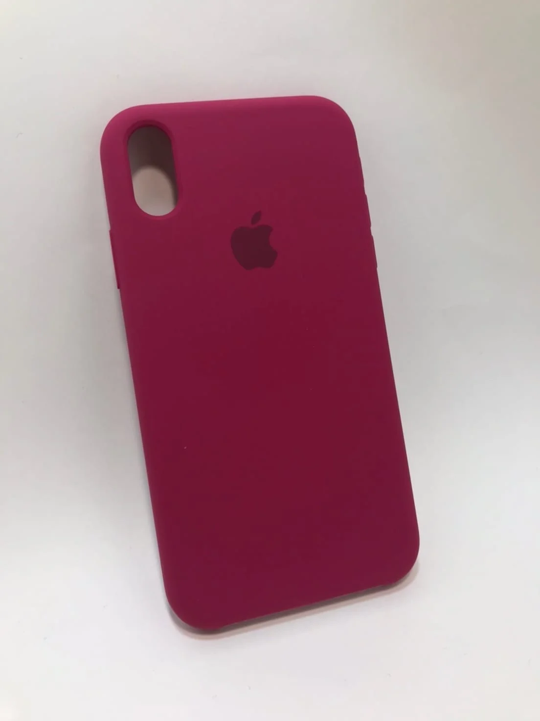 Терракотовый защитный силиконовый чехол для iPhone XR с яблоком
