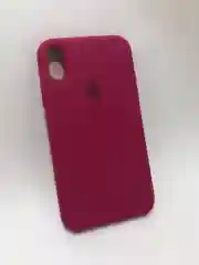 Терракотовый защитный силиконовый чехол для iPhone XR с яблоком