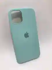 Бирюзовый защитный силиконовый чехол для iPhone 12 mini, с яблоком