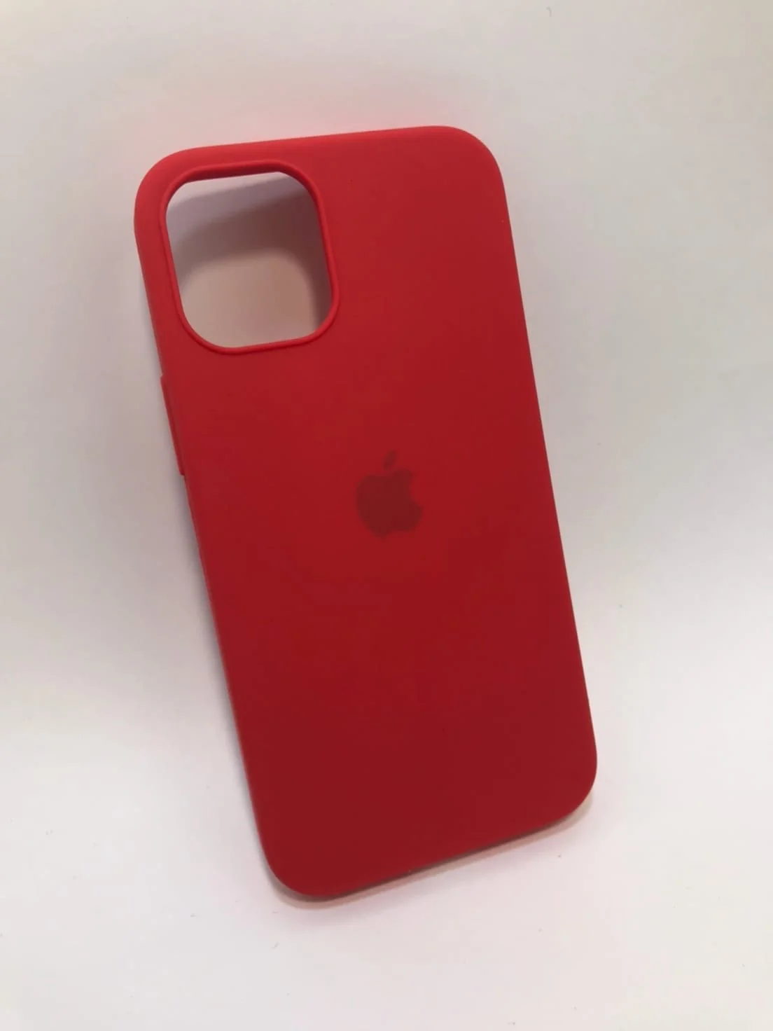 Красный защитный силиконовый чехол для iPhone 12 mini, с яблоком