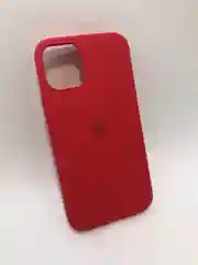 Красный защитный силиконовый чехол для iPhone 12 mini, с яблоком