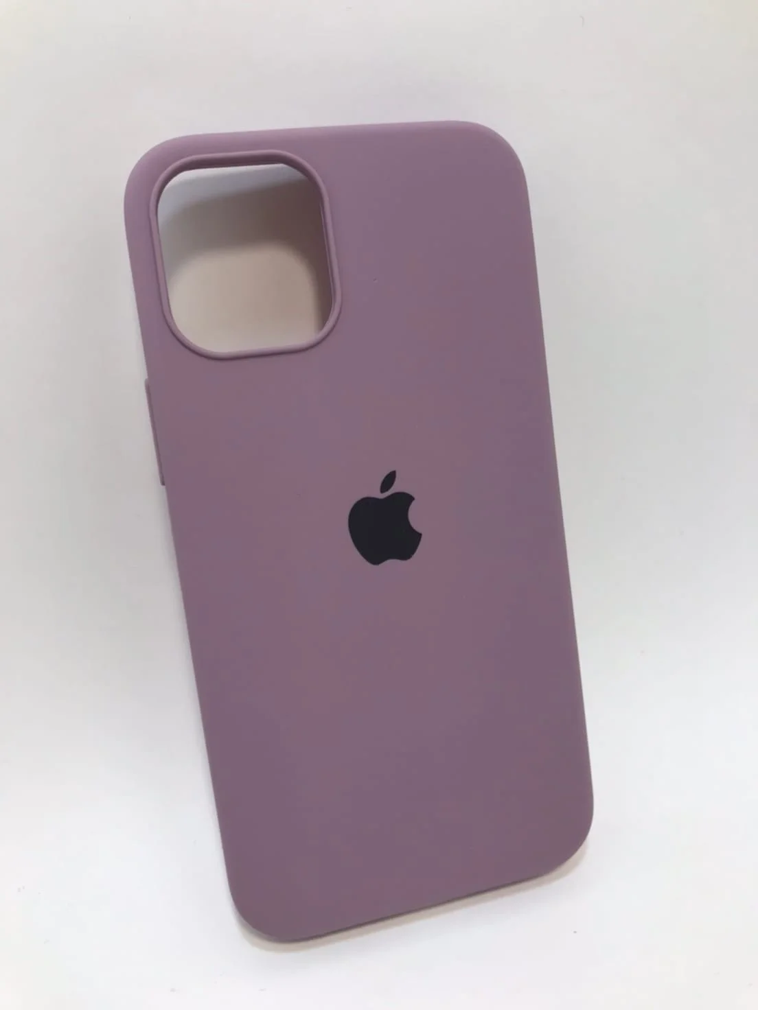Лавандовый защитный силиконовый чехол для iPhone 12 mini, с яблоком