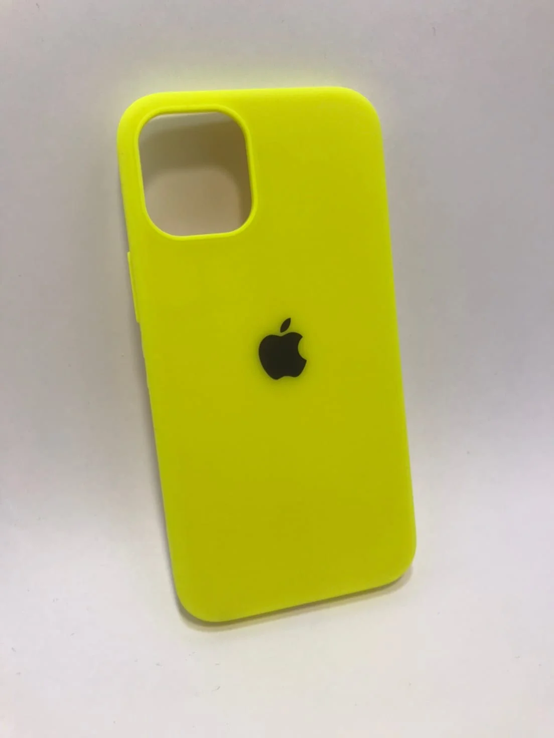 Лимонный защитный силиконовый чехол для iPhone 12 mini, с яблоком