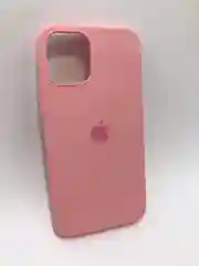 Розовый защитный силиконовый чехол для iPhone 12 mini, с яблоком