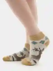 Носки женские, пуховые, укороченные, с оленями