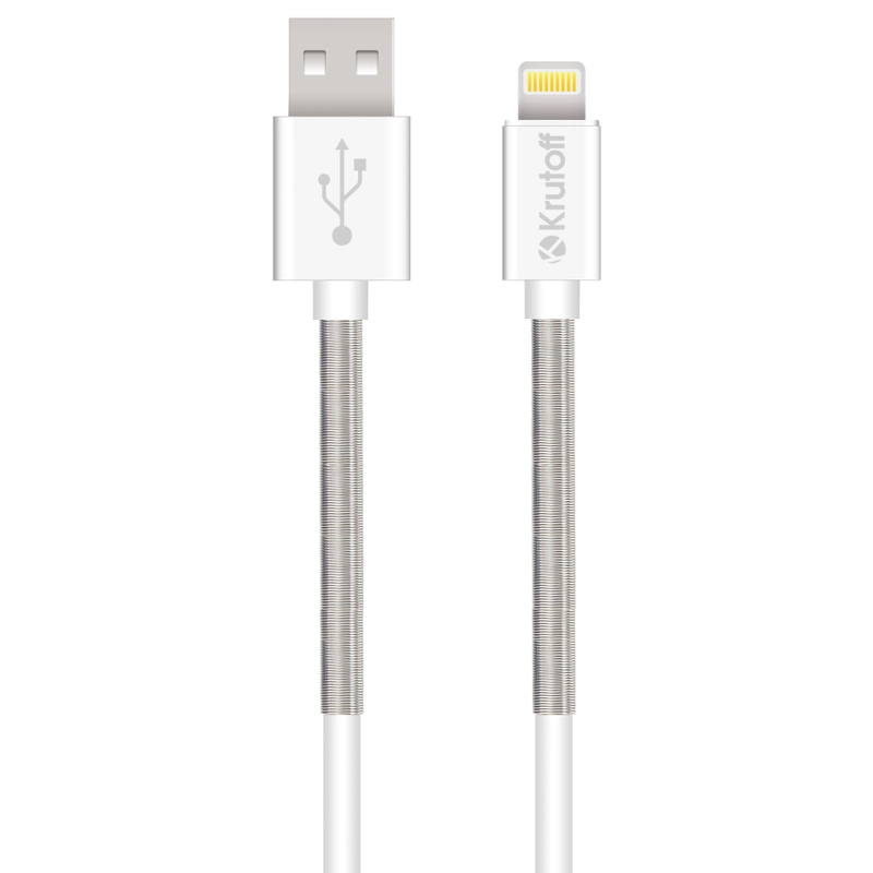 USB кабель Lightning Krutoff Spring, 1 m, белый